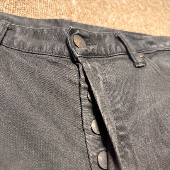 John Elliott Slim Fit Stretch Denim Jeans Faded Black Carbon Mens 34-36 $605 RRP - Picture 11 of 15